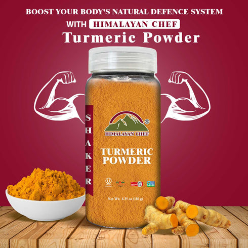 Turmeric Powder Plastic Shaker - 6.35 oz | HIMALAYAN CHEF